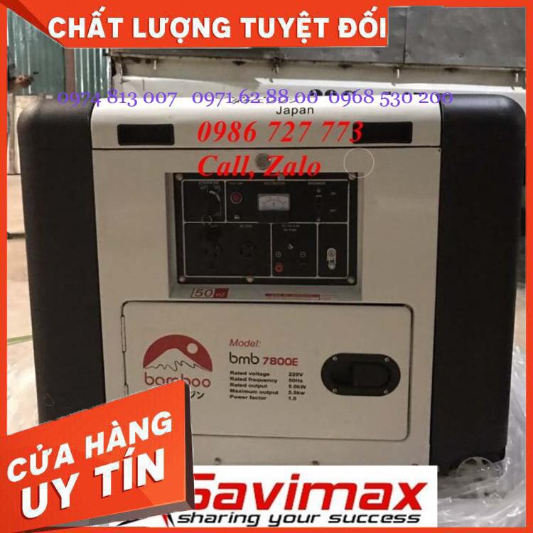 Máy Phát điện Bamboo 7800E công suất 5kw, chạy dầu, tủ chống ồn Giá cực Rẻ