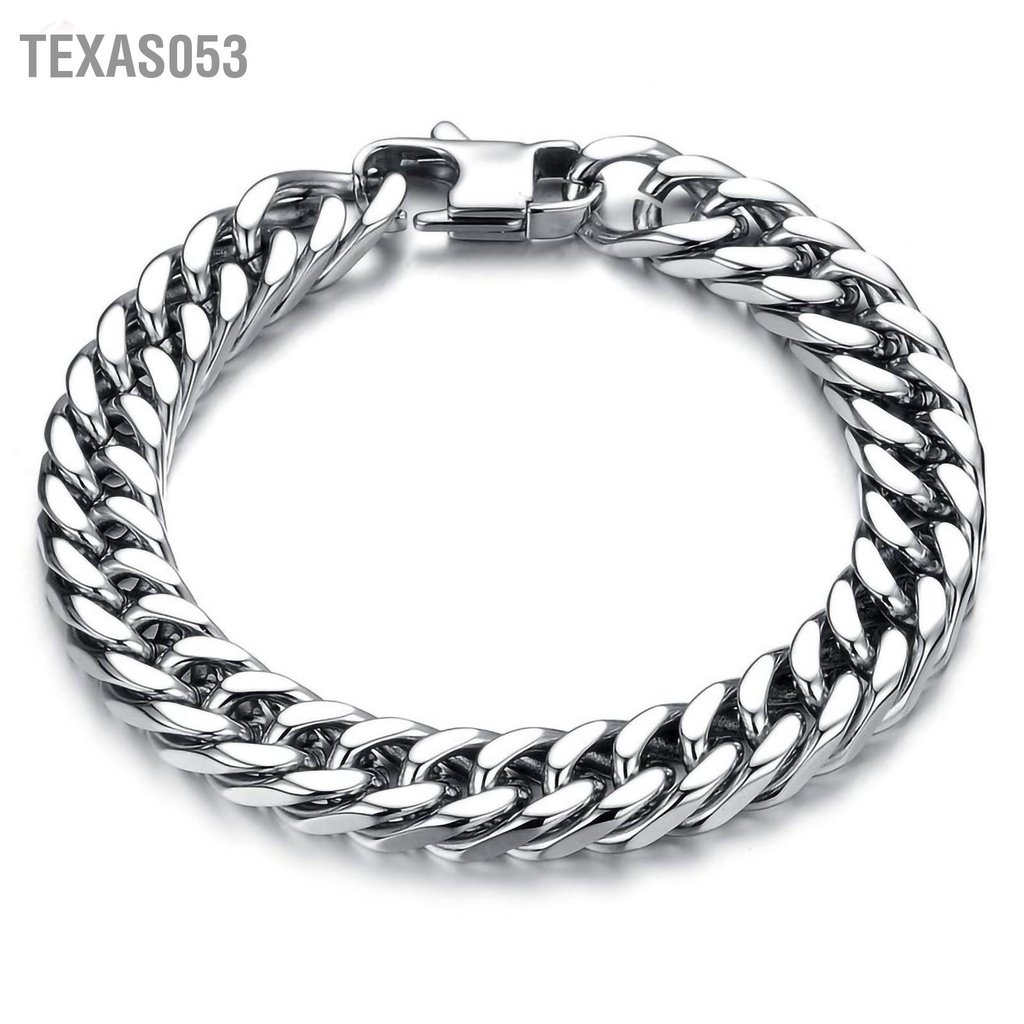 Texas053 Đàn ông Vòng đeo tay bằng thép Titan Thời trang Cổ điển Thanh lịch Trang sức Phụ kiện Quà tặng sinh nhật