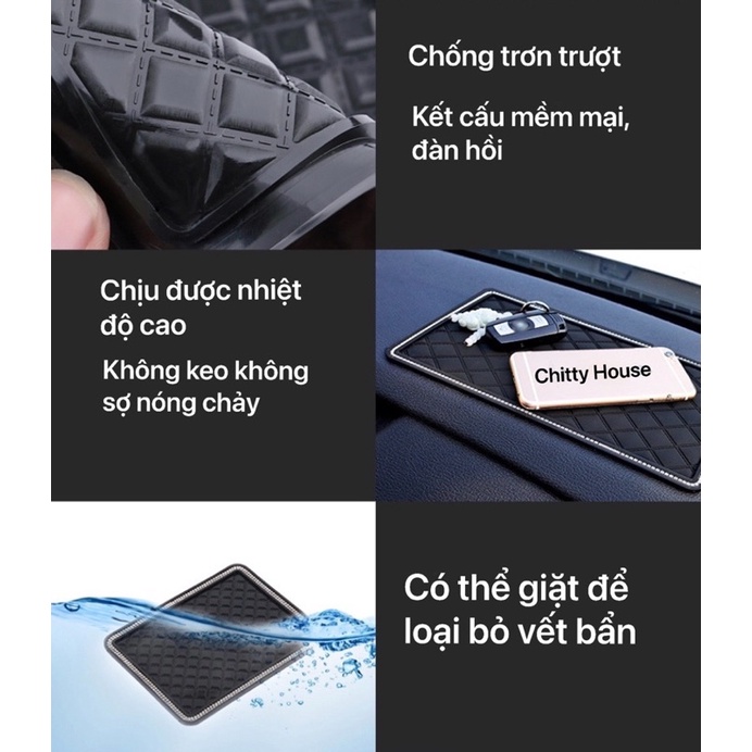 Thảm Chống Trơn Trượt Trên Taplo Ô Tô Dùng Để Đặt Đồ, Điện Thoại, Hộp Giấy, Decor Trang Trí