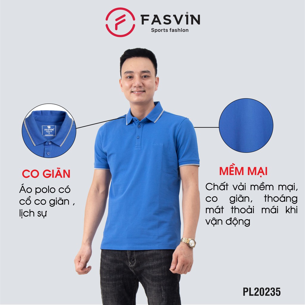 Áo polo nam Fasvin PL20235.HN chất vải cotton mềm mát lịch sự tiện dụng | BigBuy360 - bigbuy360.vn