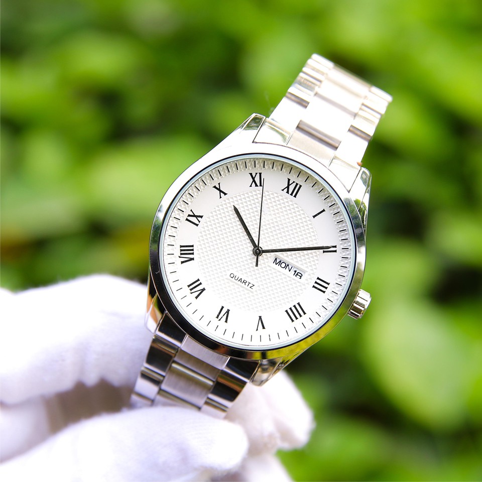 Đồng hồ nam dây thép TS TI003050 phong cách sang trọng mặt kính chống xước cao cấp hiển thị 2 lịch ngày tháng | BigBuy360 - bigbuy360.vn