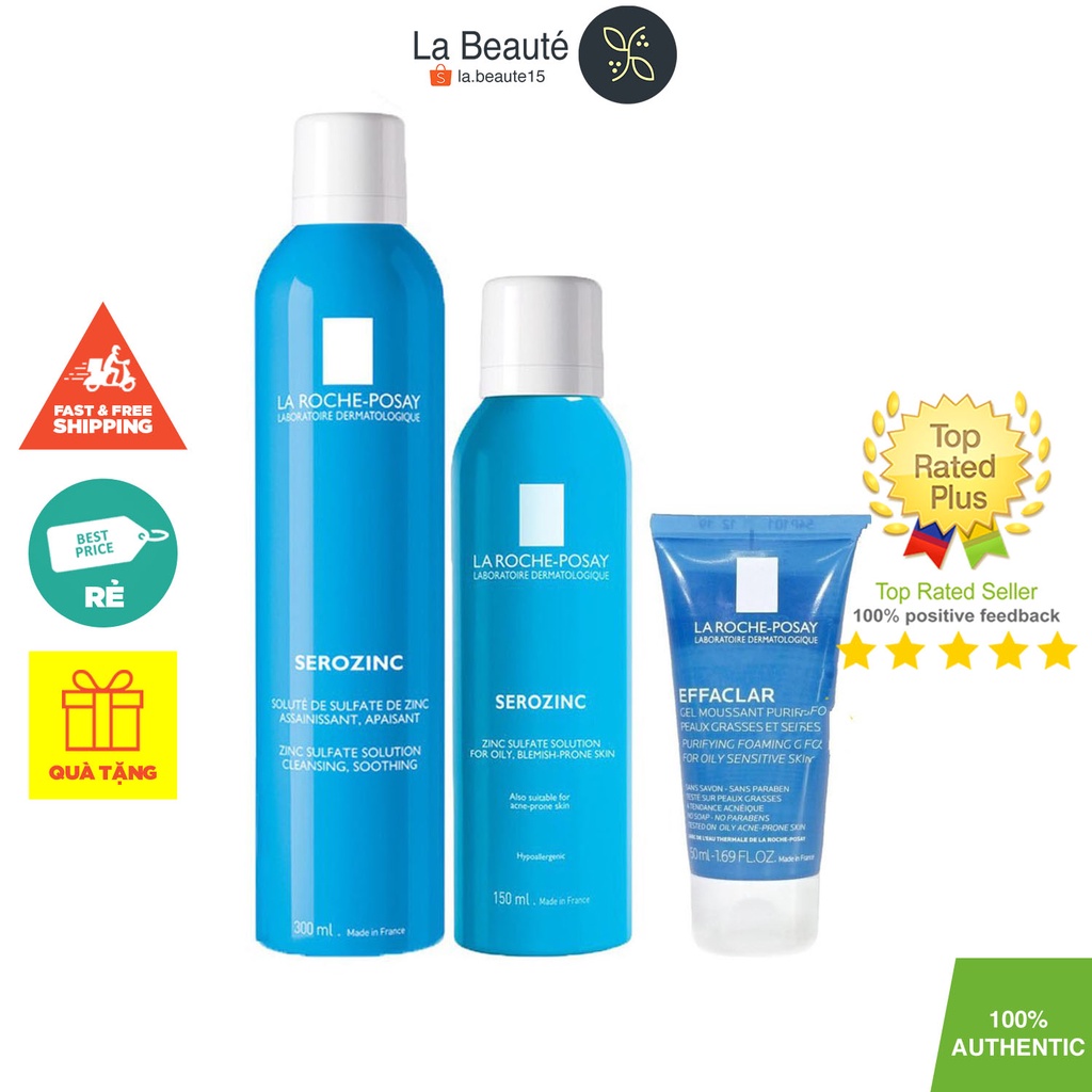 Combo Xịt Khoáng Giảm Dầu, Ngừa Mụn & Làm Sạch Sâu Cho Da Dầu Mụn Của Hãng La Roche-Posay Serozinc