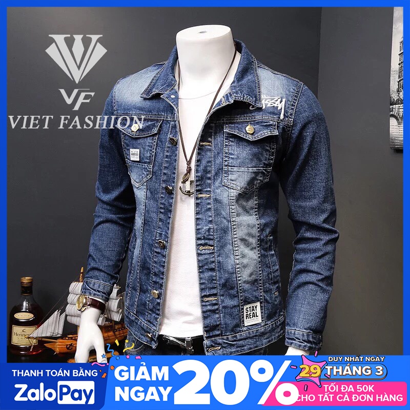 ÁO KHOÁC JEAN NAM CAO CẤP THỜI TRANG CHẤT LIÊU ĐẸP ĐÔNG PHƯƠNG FASHION AK27 + ÁO THUN TRƠN (MUA RIÊNG)