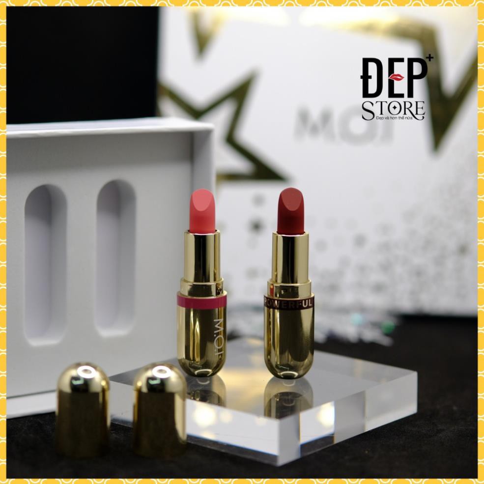Son Thỏi Mini - Set 2 Thỏi Love M.O.I Hồ Ngọc Hà - Golden Gift | BigBuy360 - bigbuy360.vn