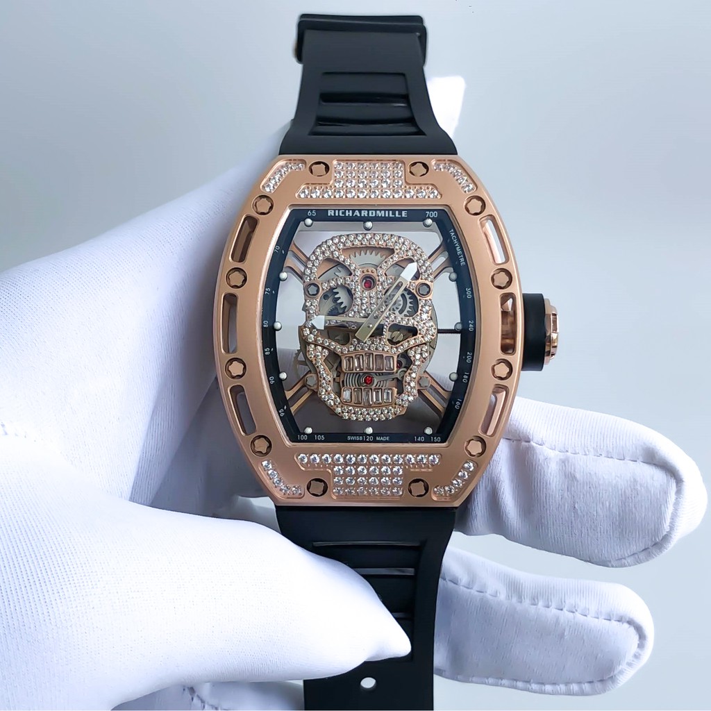 Đồng Hồ Nam RM SKULL Xuyên Thấu Size 42mm, Máy Cơ Automatic Nhật, Chống Nước [BẢO HÀNH 18 THÁNG - 1 ĐỔI 1 TRONG 15 NGÀY]