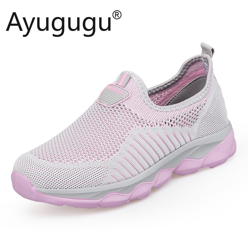Giày Sneaker Đế Mềm Siêu Nhẹ Thoáng Khí Chống Trượt Thời Trang Mùa Hè Cho Nữ