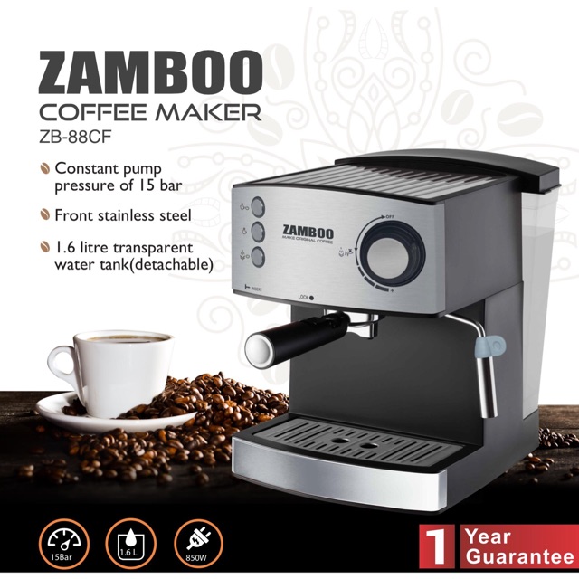 Máy pha cà phê Espresso 15bar Zamboo ZB-88CF