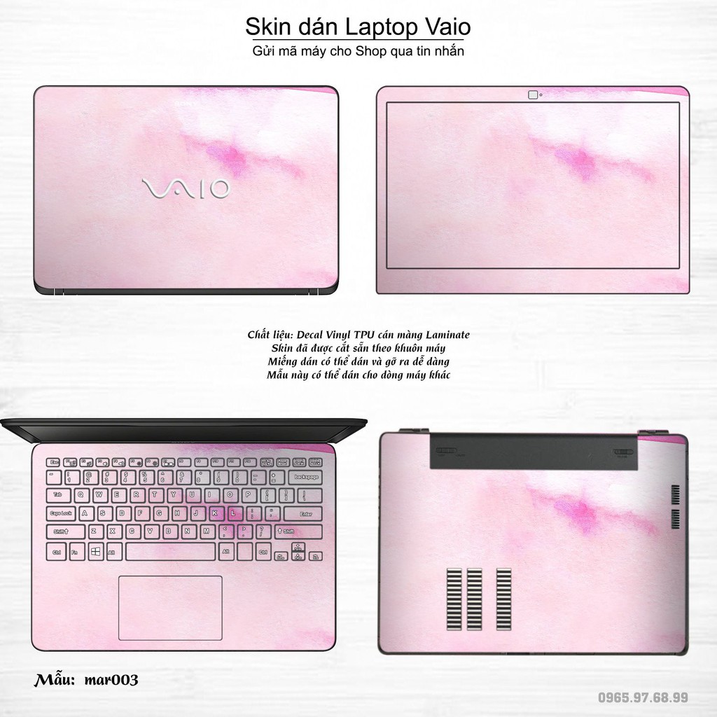 Skin dán Laptop Sony Vaio in hình vân Marble (inbox mã máy cho Shop)
