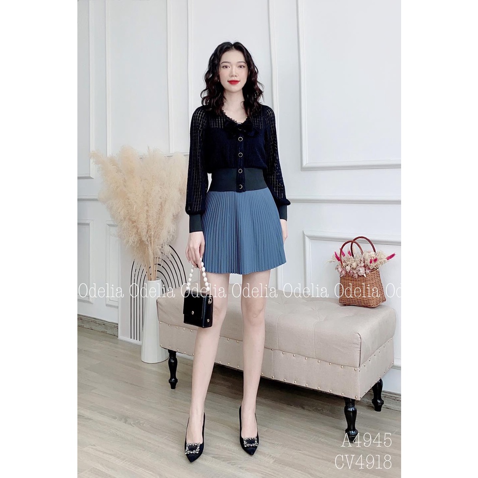 Áo ren cài nơ ODELIA bo eo chun co giãn thoải mái, đủ màu, đủ size - A4945