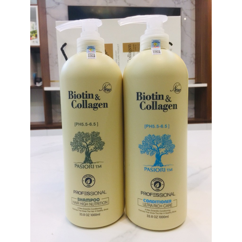 [GIÁ TỐT] Biotin Collagen, Cặp Dầu Gội Xả Biotin Collage. Giảm Rụng Tóc, Phục Hồi Tóc Hư Tổn, Khô Xơ. NEW