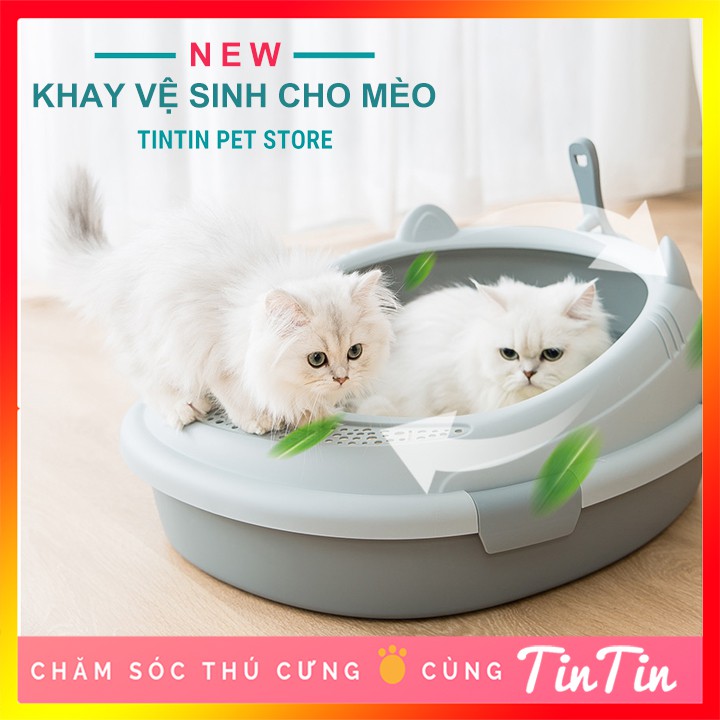 Khay Vệ Sinh Cho Mèo Size Nhỏ - Chậu Cát Mèo Hình Tai Mèo Dễ Thương #Tintin Pet Store