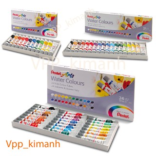 [RẺ NHẤT] Bộ màu nước cao cấp Pentel WFRS-12/18/24 tuýp kẽm hàng chính hãng 100%