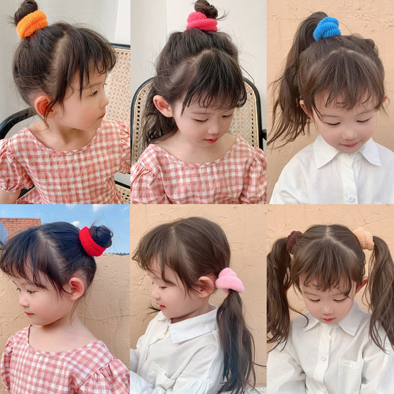 Dây cột tóc đuôi ngựa bằng len co giãn cho nữ thích hợp cho tóc dài &amp; xoăn