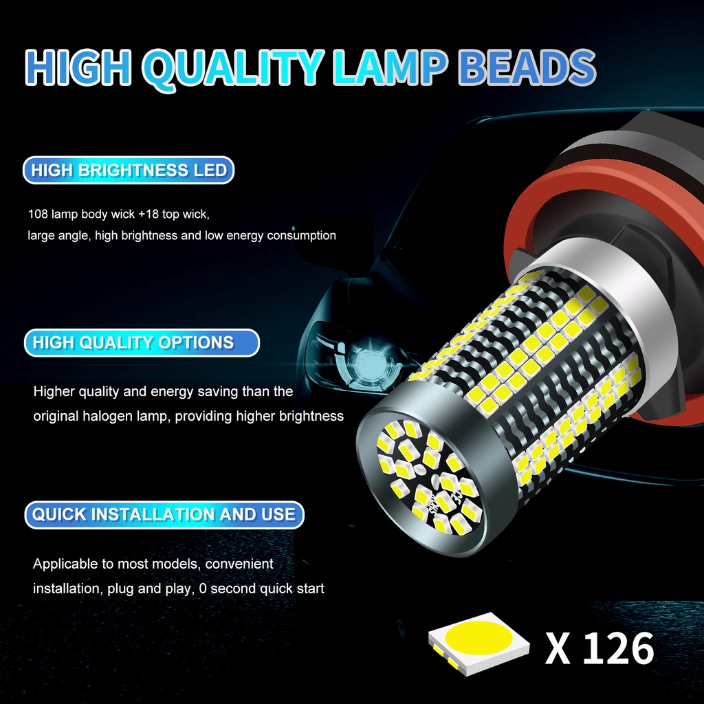 1 Đèn LED Sương Mù H3 H7 H8 H11 9005 HB3 9006 HB4 P13W Ánh Sáng Trắng / Vàng / Xanh Dương