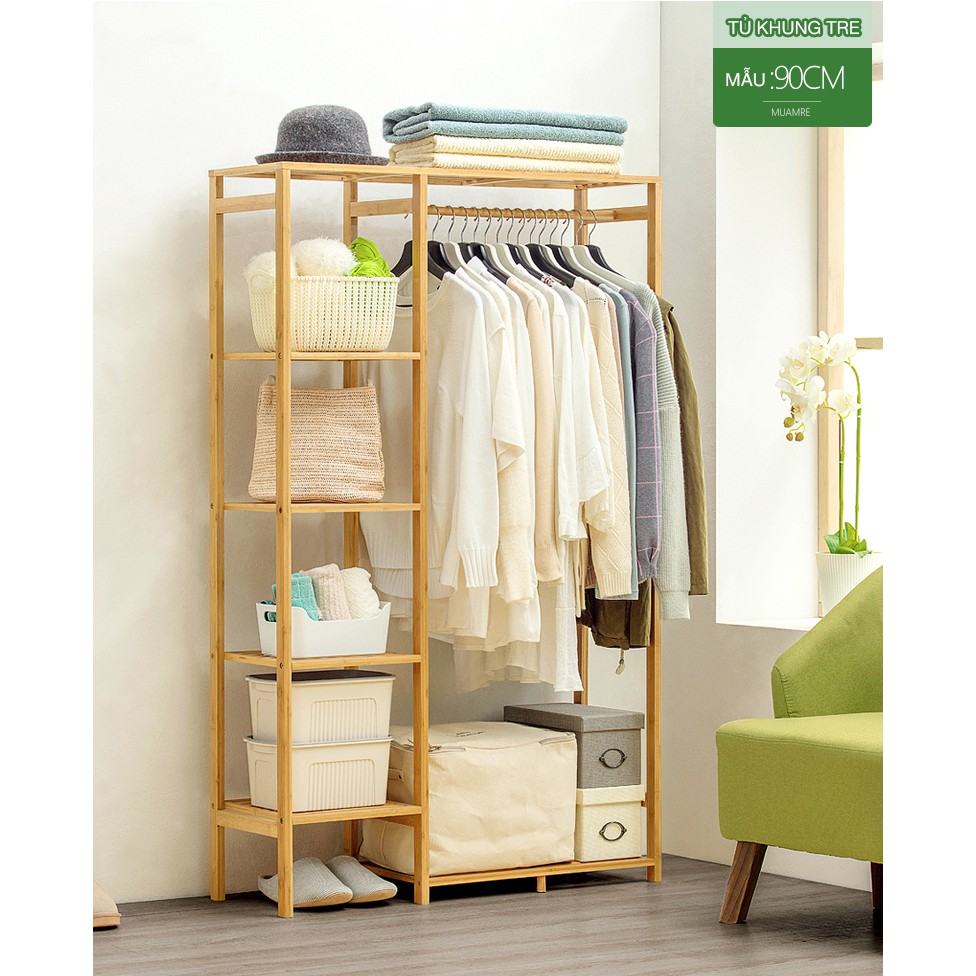 Tủ Quần Áo Khung Tre - Tủ Khung Tre -  Phong Cách Hàn Quốc. | BigBuy360 - bigbuy360.vn
