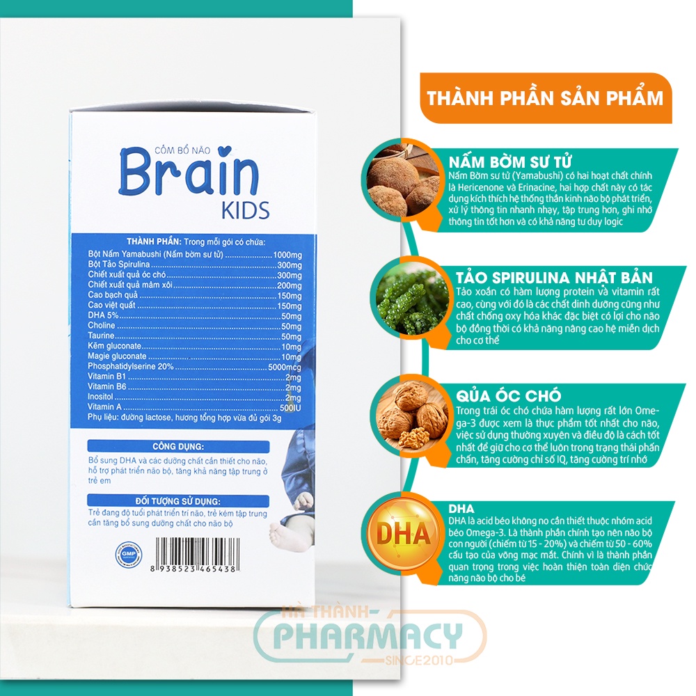 Cốm bổ não cốm trí não cho bé BrainKids g brain hỗ trợ phát triển trí não, tăng khả năng tập trung, tăng cường trí lực