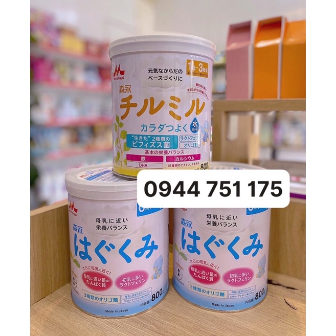 Sữa MORINAGA nội địa Nhật đủ số 0-1, 1-3 date mới, hàng air 800g