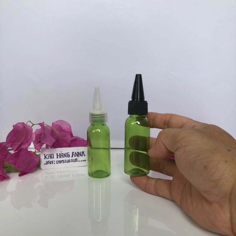 CHAI XANH LÁ 30ml Nhựa xịt nhỏ giọt/ xịt sương / vòi nhấn pumb/ Nắp bật/ nắp nhọn/ nắp nhôm vặn/ nắp Đen - Chai PET nhỏ