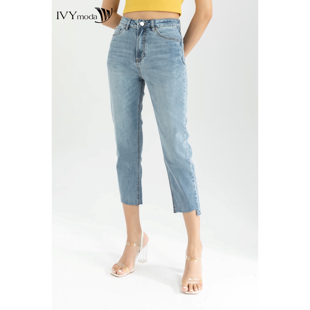 [NHẬP WABRTL5 GIẢM 10% TỐI ĐA 50K ĐH 250K ]Quần jean skinny nữ gấu lệch IVY moda MS 25B8023