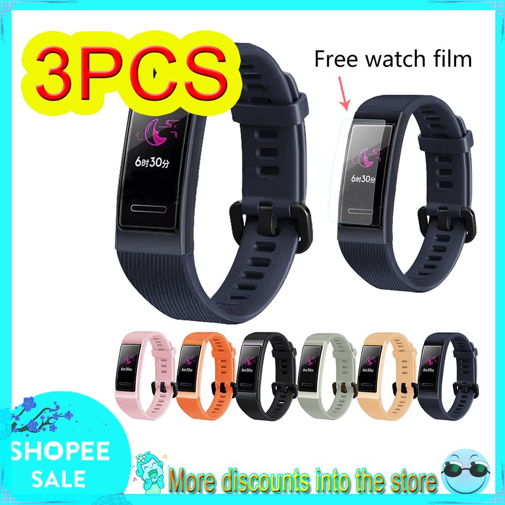 3PCS ports Strap Band + Watch Film For Huawei 3/3PRO