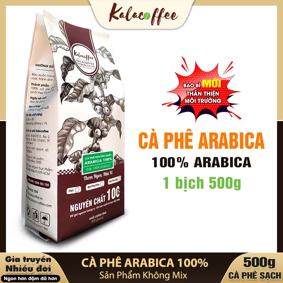 Cà phê Arabica Cầu Đất nguyên chất 100% Không Mix chua nhẹ, đắng ít, thơm đậm dùng pha phin, pha máy Kalacoffee