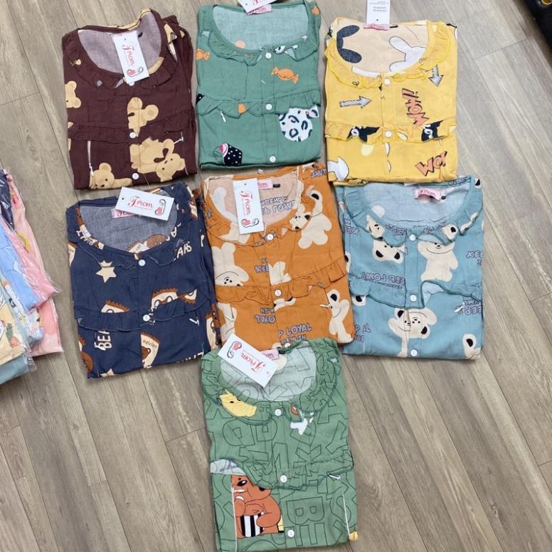 ) Bộ đồ bầu pyjama lanh thái mặc bầu sau sinh - Bộ ở cữ mặc nhà siêu mát cho mẹ bầu sau sinh