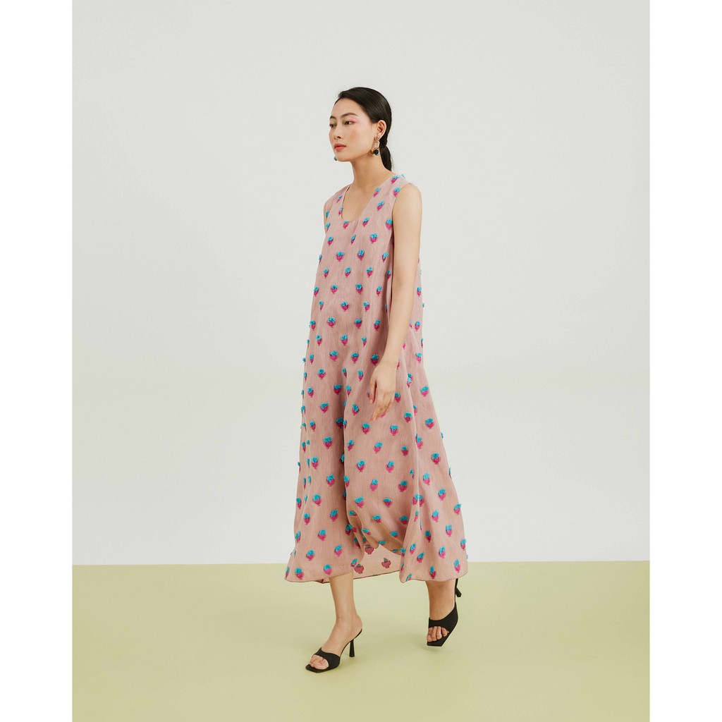 [Mã FAMALLT5 giảm 15% đơn 150k] MAUVE - Flowery dress Đầm voan tơ kèm đầm lót | BigBuy360 - bigbuy360.vn