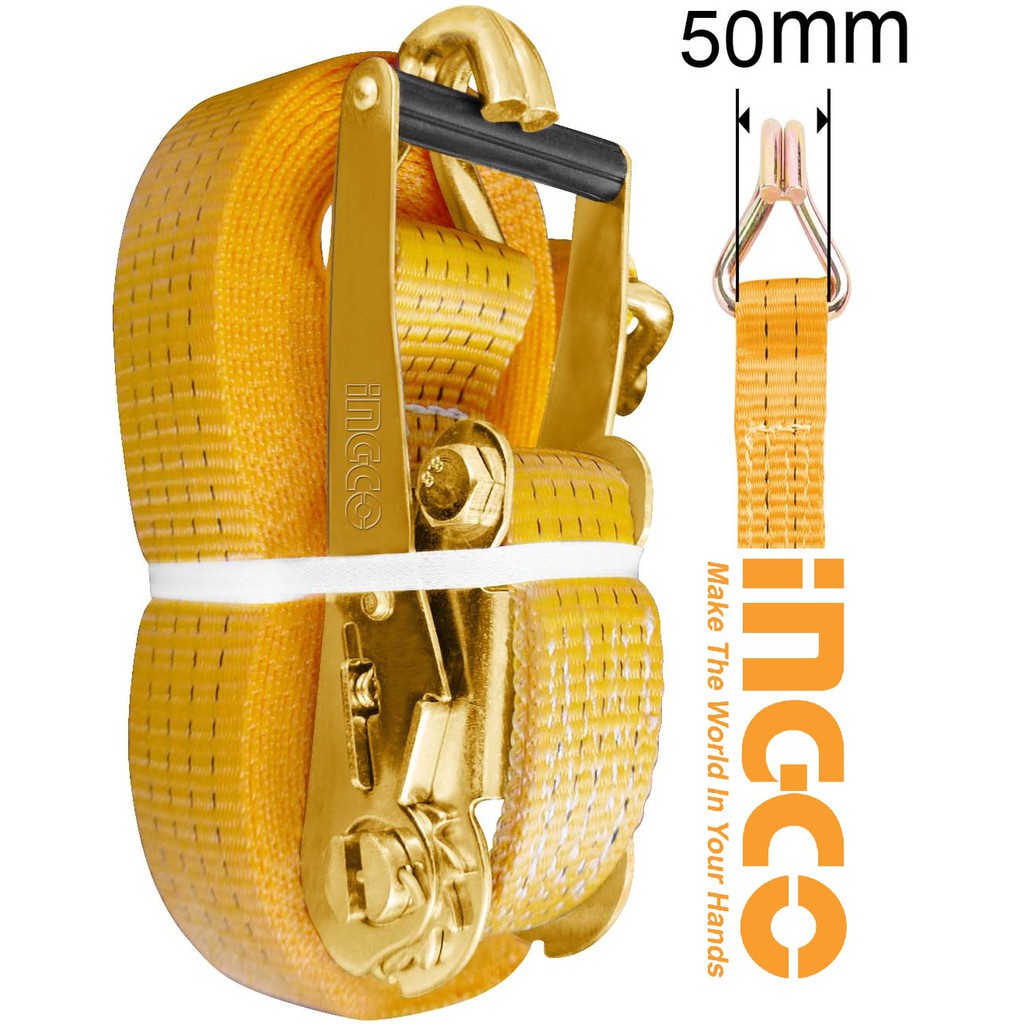 Dây chằng hàng tăng đơ bản 50mm chiều dài 6m Ingco HRSP361 [chịu tải tối đa 3 tấn]
