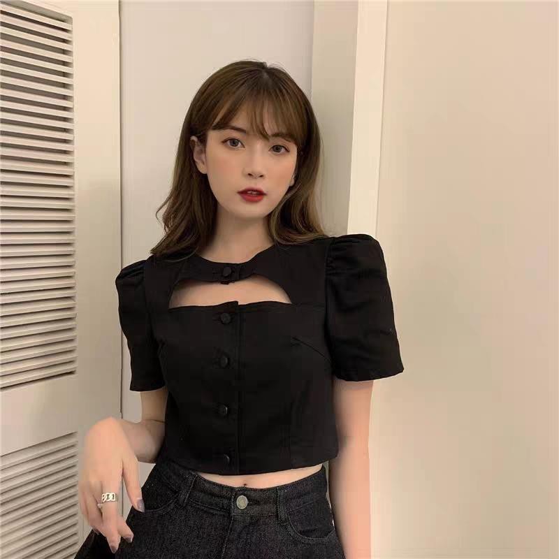 Áo croptop tay ngắn thời trang mùa hè dành cho nữ