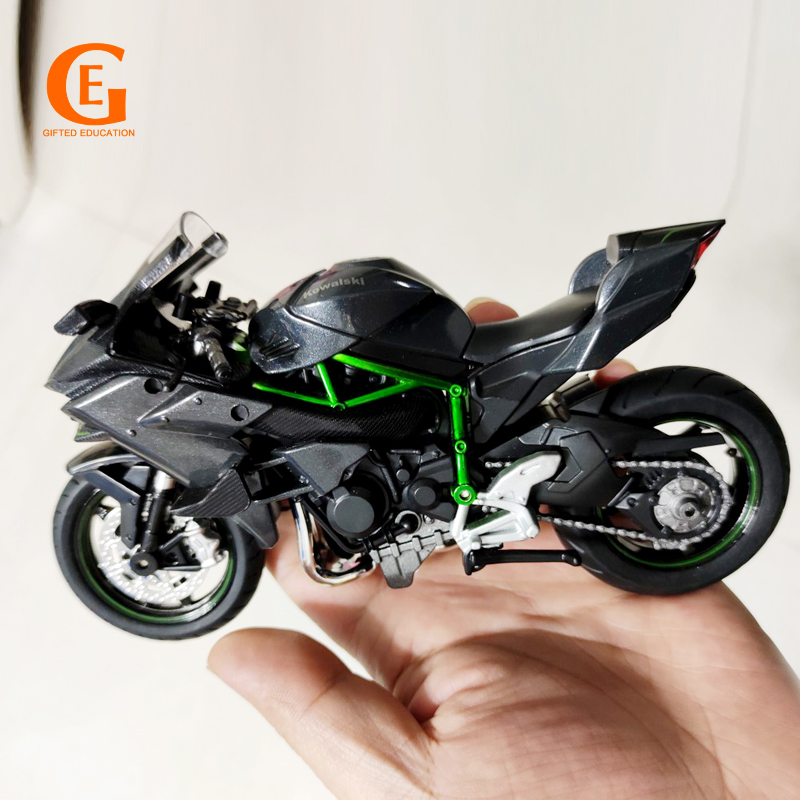 Mô hình xe mô tô Kawasaki Ninja H2R bằng hợp kim tỉ lệ 1/12 trang trí tiện dụng