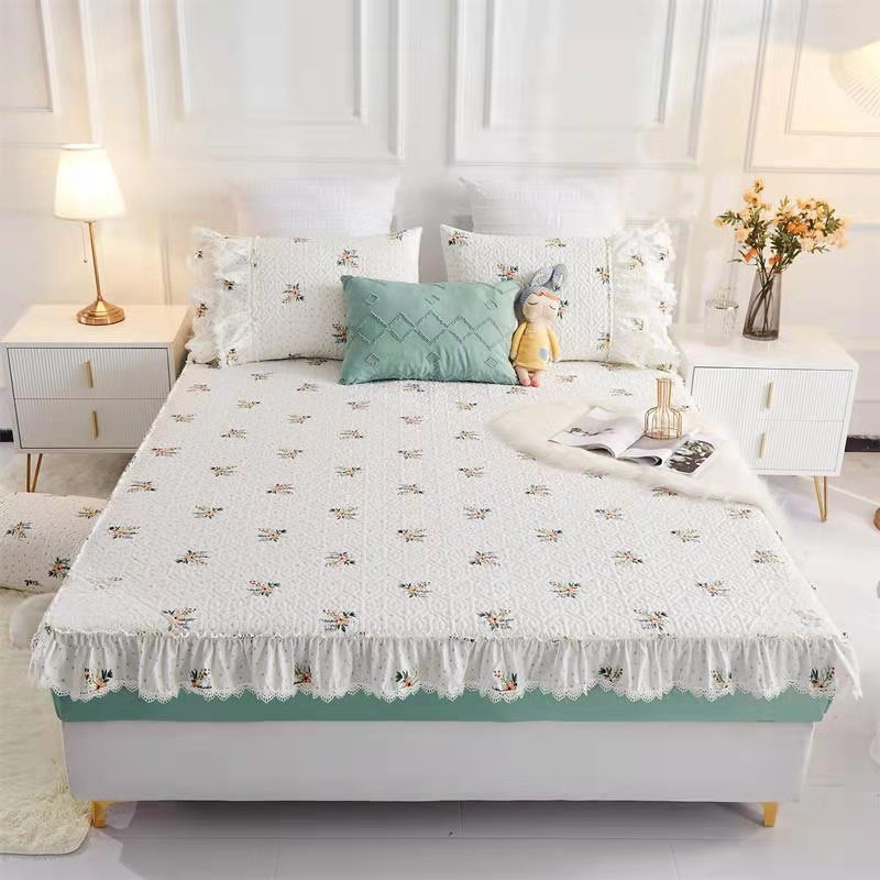 [LOẠI 1] Bộ Thảm Giường Bọc Chun Kèm 2 Vỏ Gối Nỉ Nhung Phối Bèo Ren Công Chúa Siêu Xinh, Mẫu Mới Nhất 2022 đủ Kích Thước