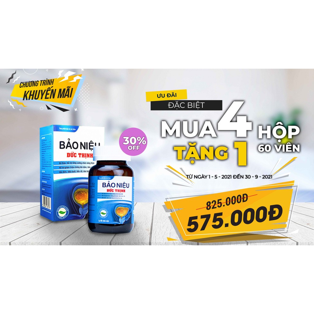 Bảo Niệu Đức Thịnh hỗ trợ bổ thận, giảm đái dầm, tiểu nhiều, tiểu buốt, tiểu rắt, tiểu đêm nhiều lần (60 viên)