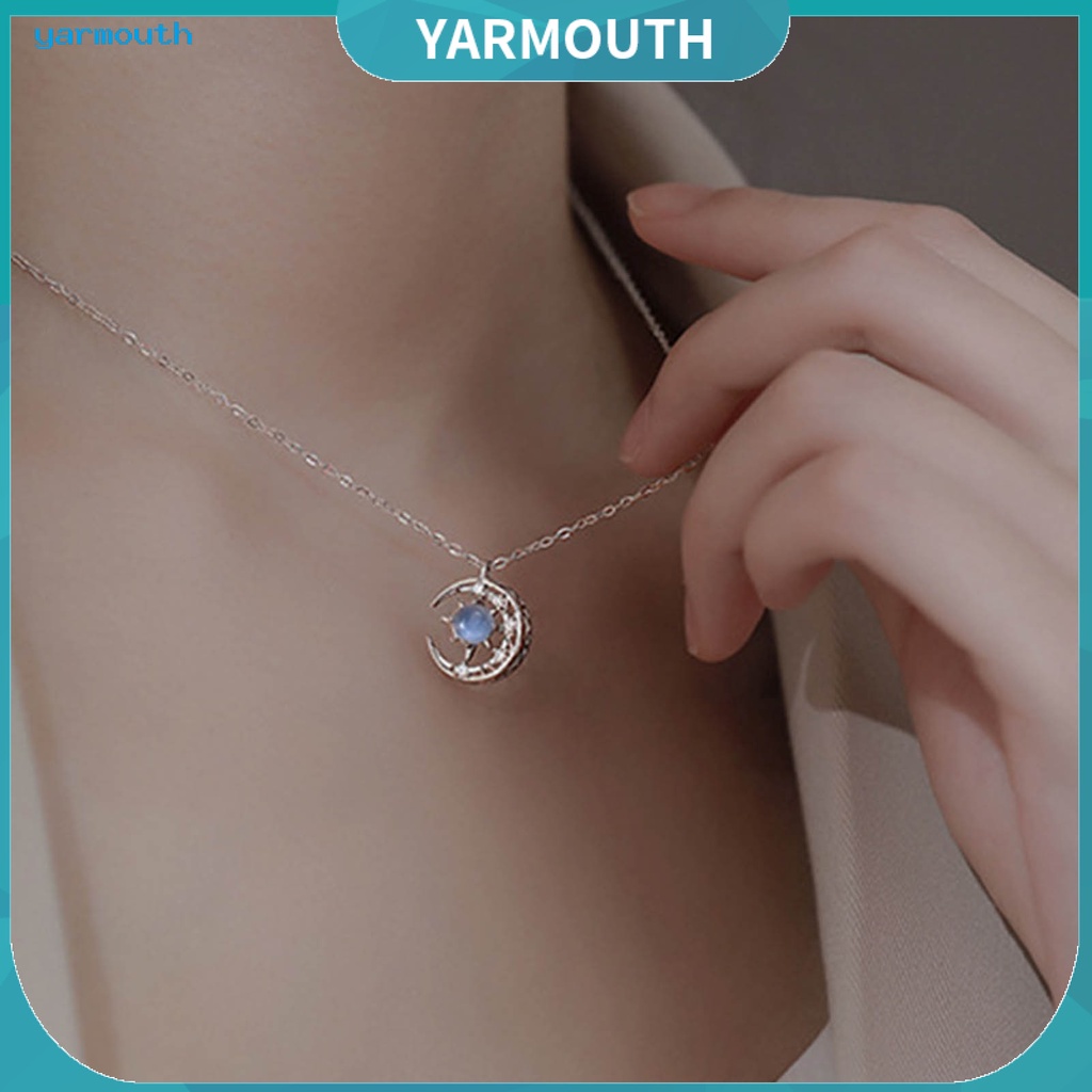 Vòng cổ mặt hình mặt trăng đính đá thời trang cho nữ