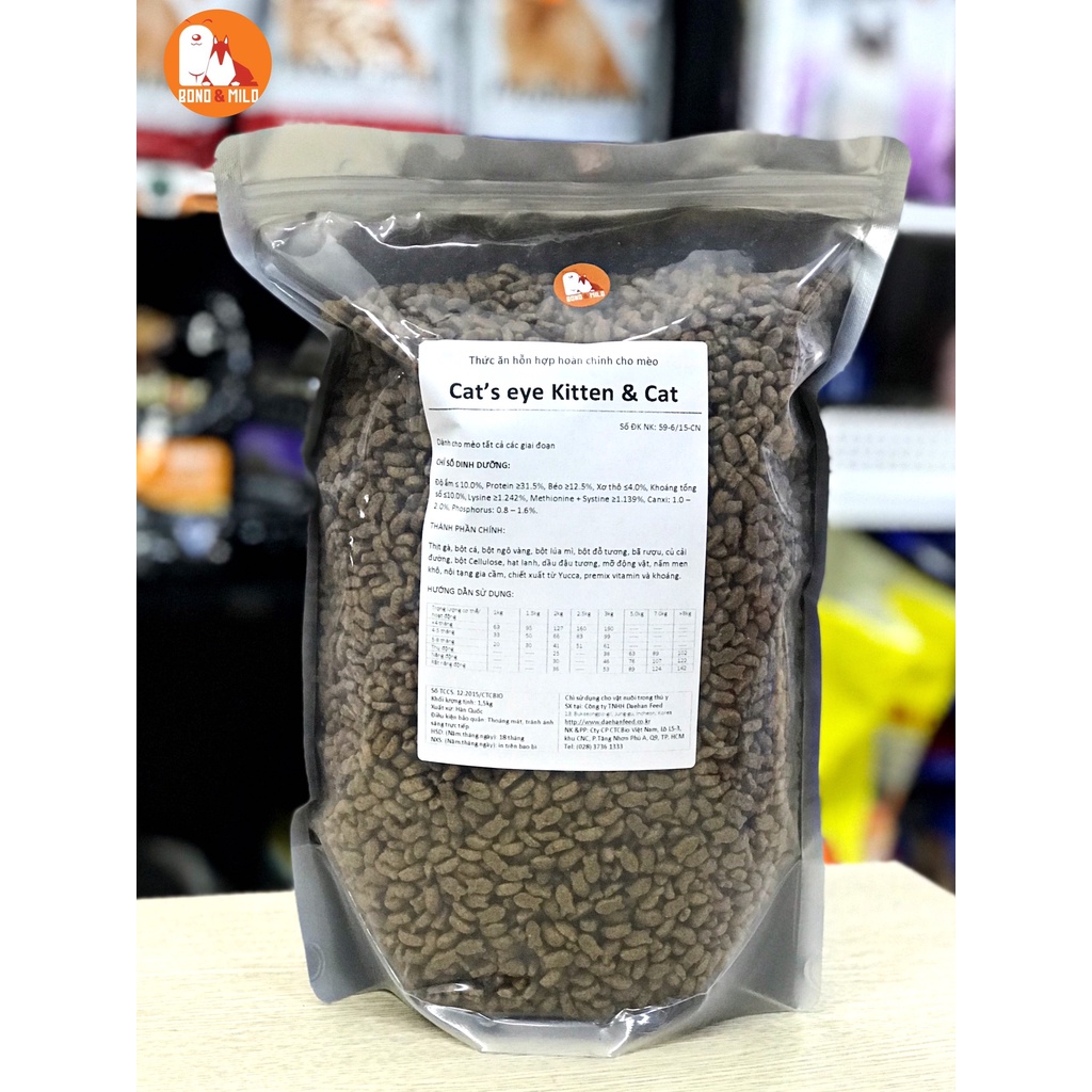 THỨC ĂN CHO MÈO HẠT CAT'S EYE KITTEN & CAT BAO 1.5KG - BONDMILO SHOP