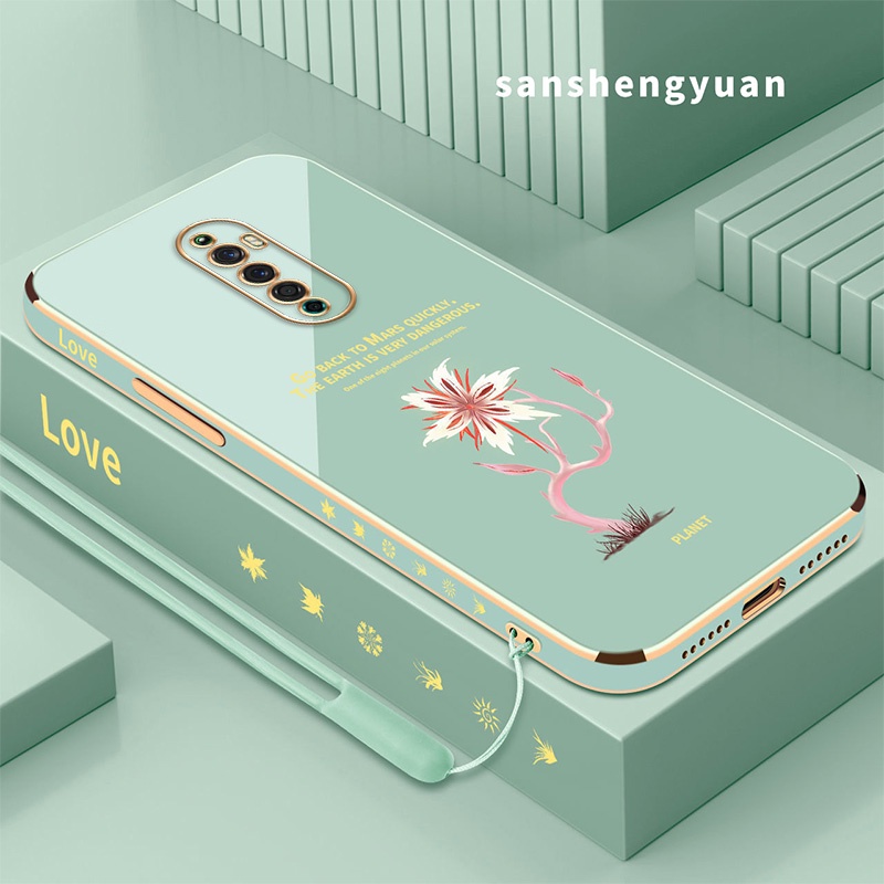 Ốp Điện Thoại Bằng Silicon Mềm Mạ Điện Hình Hoa Mạ Điện Cho oppo reno 2F oppo reno 2 F reno2 reno