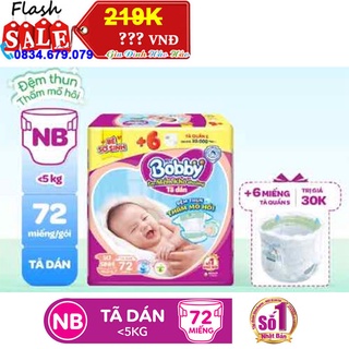 Tã dán sơ sinh bobby gói lớn xs 70 miếng - cho bé dưới 5kg