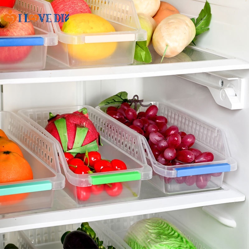 1 Rổ Nhựa Đựng Trái Cây Rau Củ Quả Để Tủ Lạnh Tiện Lợi (Màu Sắc Ngẫu Nhiên)