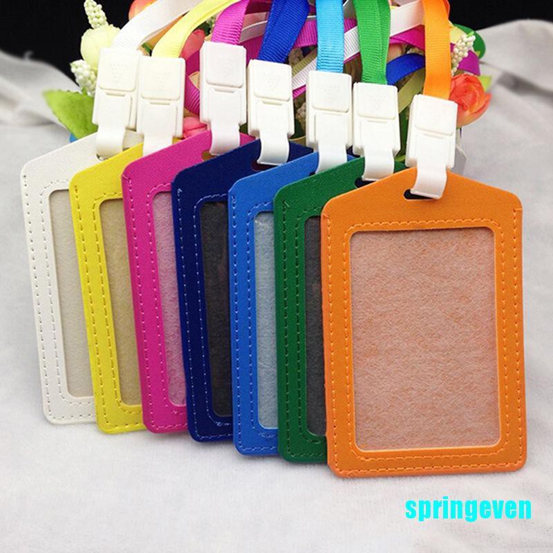 1 Túi Đựng Thẻ Id Bằng Da PU Kèm Vòng cổ Tiện Dụng