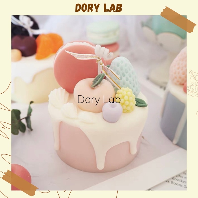 Nến Thơm Bánh Kem Mix Bánh Macaron Sáp Đậu Nành Handmade - Dory Lab