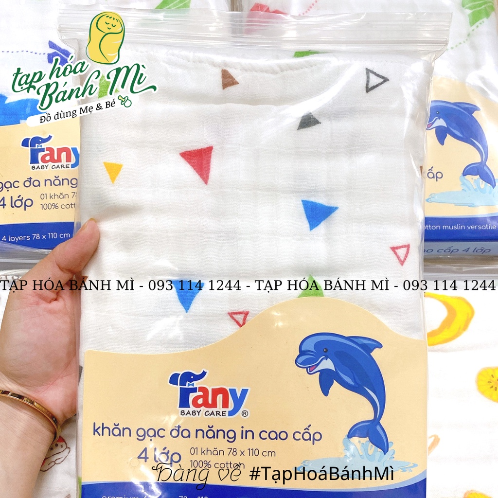 Khăn tắm 4 lớp Fany in hình dễ thương cho bé