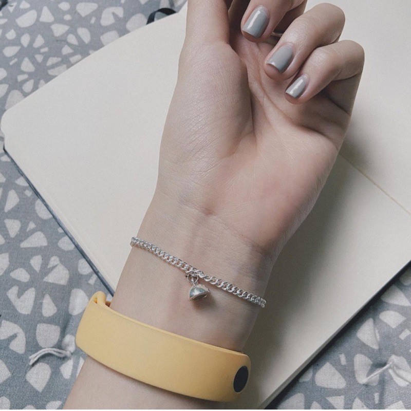 Lắc tay bạc cặp đôi nam châm, Vòng tay đeo đôi bạc 925 DUYSON SILVER [LTKX16]