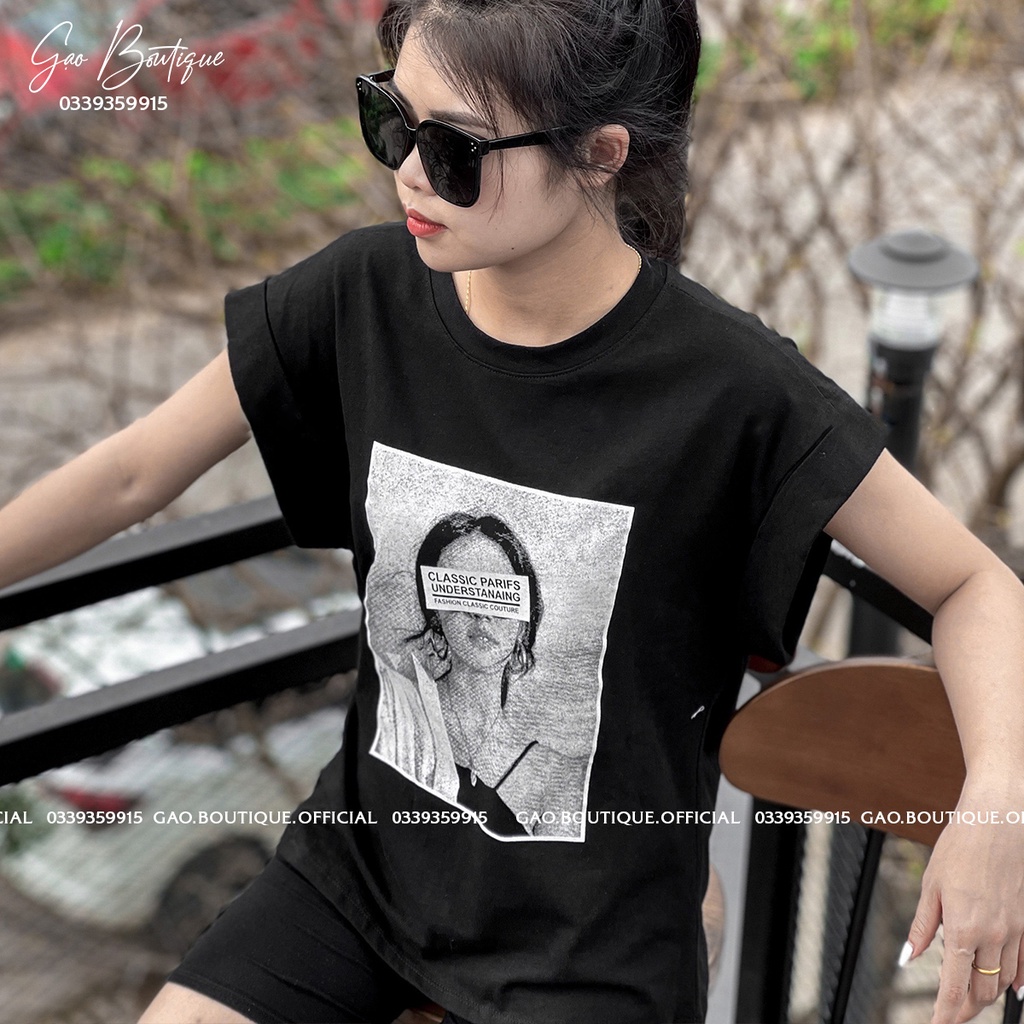Áo phông nữ form rộng, áo thun nữ chất cotton sát nách từ 40-55kg Mã A3