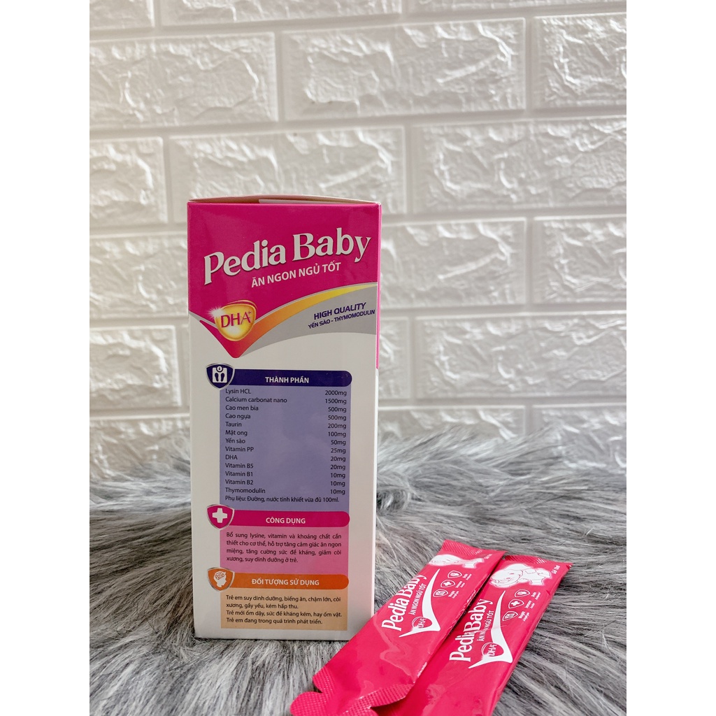 Siro tăng cường sức đề kháng cho bé PEDIA BABY ăn ngon ngủ tốt - Kích thích tiêu hóa giúp bé tăng cân