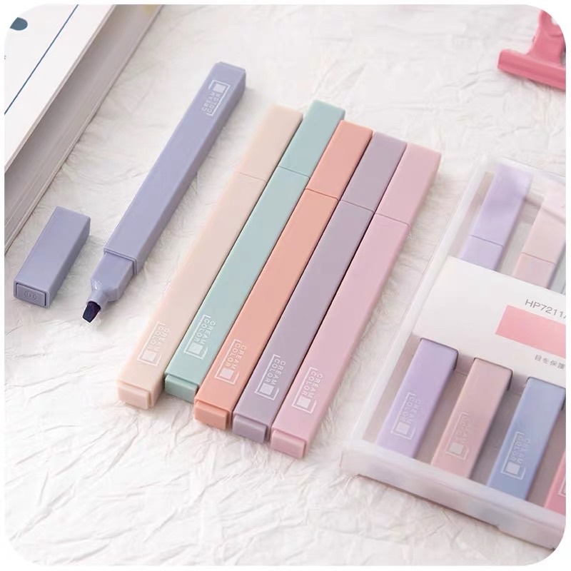 [Mã LIFEB04ALL giảm 10% tối đa 15K đơn 0Đ]  Set 6 bút highlight màu pastel đẹp - Hộp 6 dạ quang màu nhạt