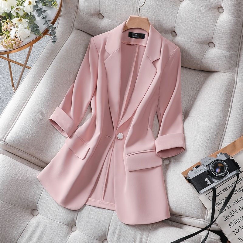 Áo Khoác Vest Mỏng Ba Phần Tư Màu Hồng Thời Trang Mùa Hè Hàng Mới Dành Cho Bạn Nữ Mặc Hàng Ngày size Ssl