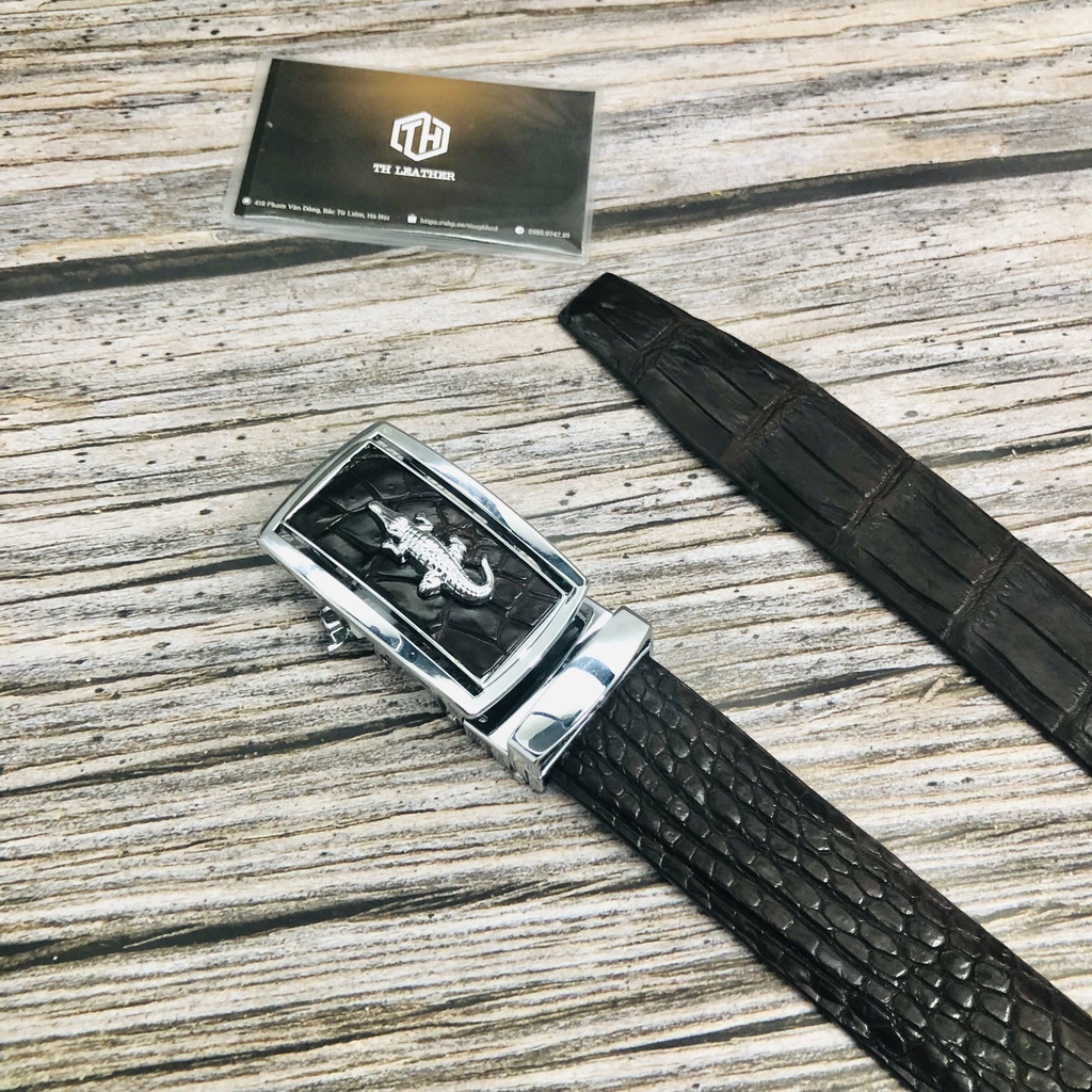 Dây Lưng Cá Sấu Liền Da Bụng, Thắt Lưng Nam Da Cá Sấu Thật 3.5cm - BH 24 Tháng kimoanh0100