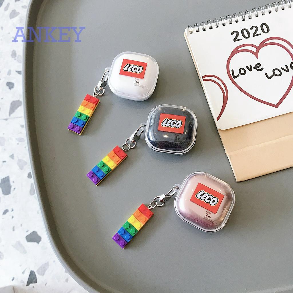 Samsung Galaxy Buds Live / Buds Pro / Buds 2 case TPU Case for Earphone Headset Anti-fall Protective Cover for Galaxy Buds Live case Silicone Case Cover Headphone Shell LEGO Building blocks with pendant