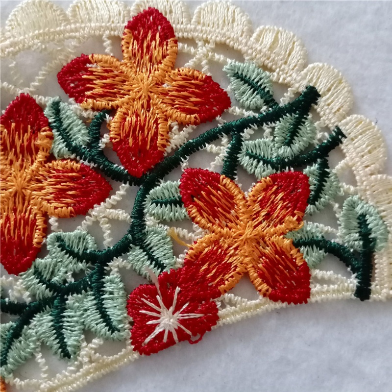 Miếng Vải Ren Thêu Hoa Nhiều Màu Sắc Dùng May Cổ Áo Giả DIY