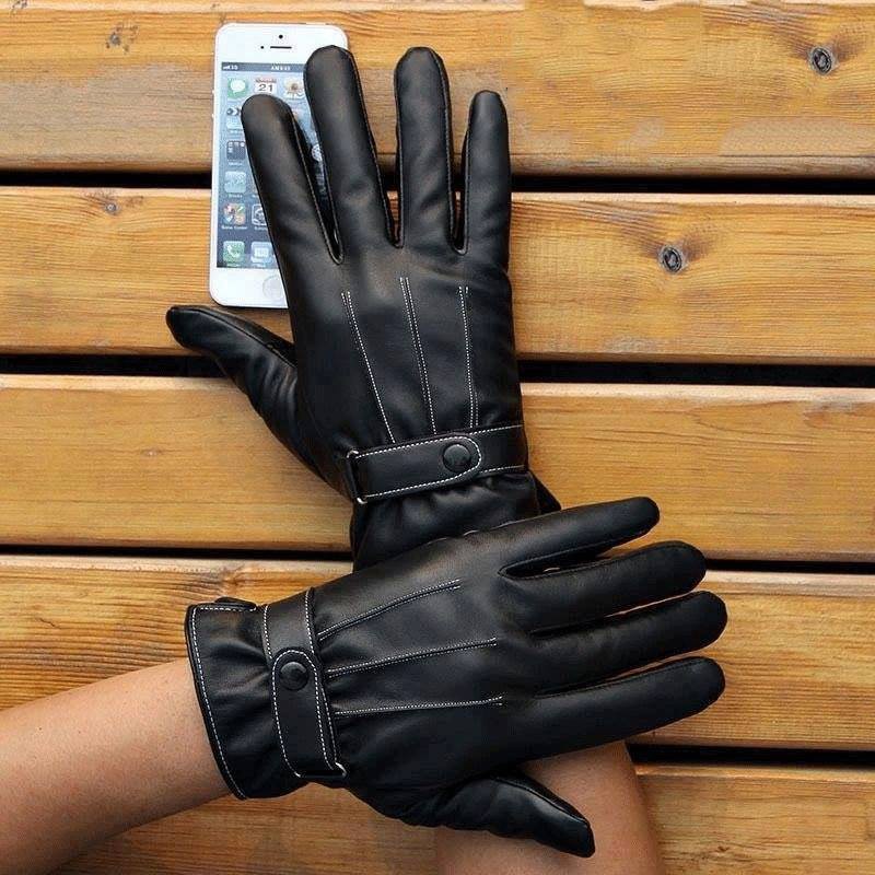 Gang tay da cảm ứng nam cao cấp - lót nỉ ấm áp Dozado chính hãng