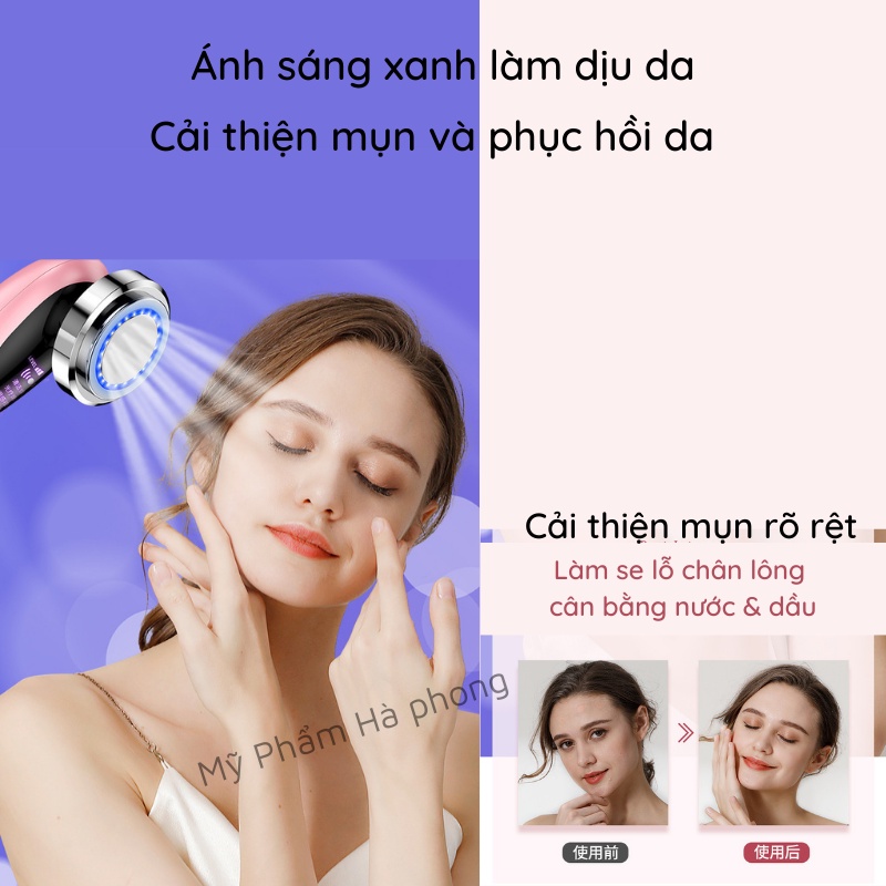 Máy Điện Di Tinh Chất Máy MY-002Masage Cầm Tay Ánh Sáng Sinh học, Nâng Cơ Trẻ Hóa Da Màu Hồng ( Mẫu mới 2021) )